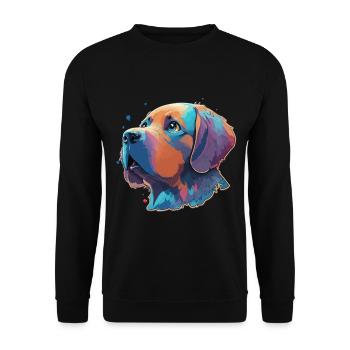 Cute Cartoon Dog Labrador Puppy Artful - Unisex Sweatshirt - black - Front - Alina (178cm) & Michal (187cm)