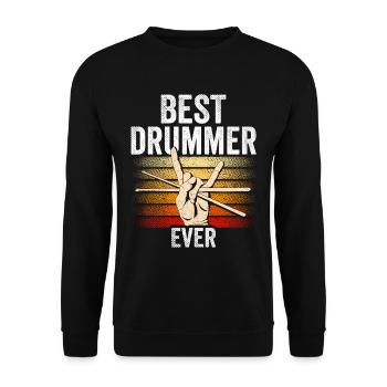 Best Drummer of All Time Drums Drum - Unisex Sweatshirt - black - Front - Alina (178cm) & Michal (187cm)