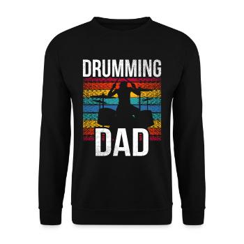 Schlagzeuger Vater Schlagzeugspielen Schlagzeug - Unisex Pullover - Schwarz - Vorne - Alina (178cm) & Michal (187cm)