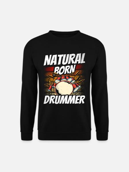 Un batteur né, batteur, batteur, kit de batterie - Sweat-shirt Unisexe - noir