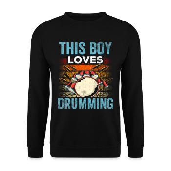Ce garçon adore jouer de la batterie - Sweat-shirt Unisexe - noir - Devant - Alina (178cm) & Michal (187cm)