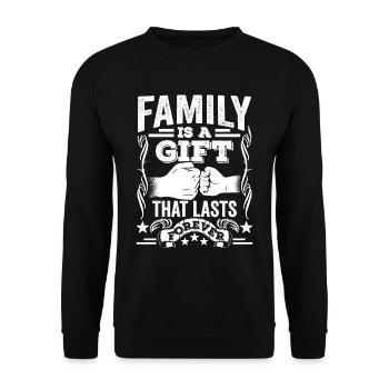 Familie Ist Ein Geschenk Das Ewig Währt Verwandte - Unisex Pullover - Schwarz - Vorne - Alina (178cm) & Michal (187cm)