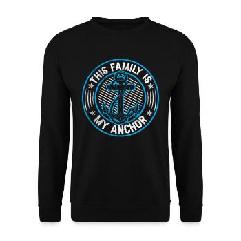 Diese Familie Ist Mein Anker Familientreffen - Unisex Pullover - Schwarz - Vorne - Alina (178cm) & Michal (187cm)
