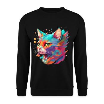 Chat amoureux Cat Design Cat Cat Animal - Sweat-shirt Unisexe - noir - Devant - Alina (178cm) & Michal (187cm)