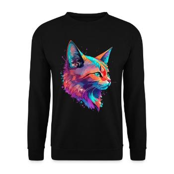 Cats Pet Art Cute Cat Cute Kitten - Unisex Sweatshirt - black - Front - Alina (178cm) & Michal (187cm)
