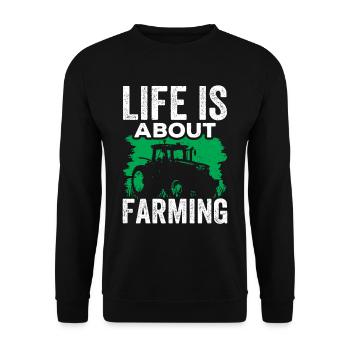 La vie est une question d’agriculture, d’agriculteur, d’agriculteur - Sweat-shirt Unisexe - noir - Devant - Alina (178cm) & Michal (187cm)