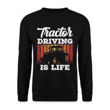 Tractor driving is life farmer farmer farm - Unisex Sweatshirt - black - Front - Alina (178cm) & Michal (187cm)