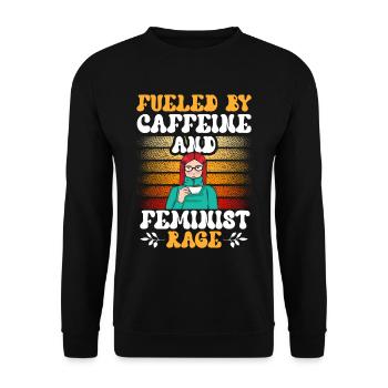 Alimenté par la caféine et la rage féministe - Sweat-shirt Unisexe - noir - Devant - Alina (178cm) & Michal (187cm)