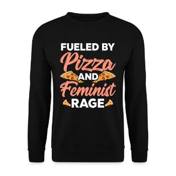 Driven by pizza and feminist anger - Unisex Sweatshirt - black - Front - Alina (178cm) & Michal (187cm)
