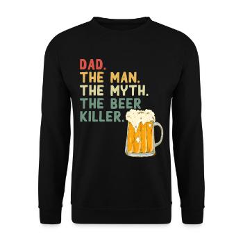 Funny Father Saying Beer Beer Crushing Dad - Unisex Sweatshirt - black - Front - Alina (178cm) & Michal (187cm)