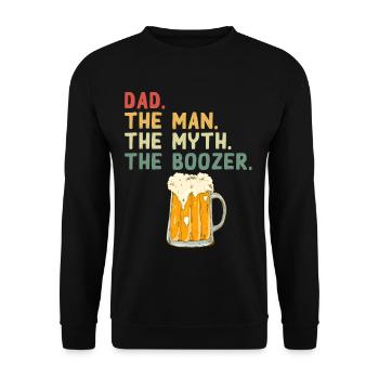 Funny Father Saying - Alcohol Loving Dad - Unisex Sweatshirt - black - Front - Alina (178cm) & Michal (187cm)