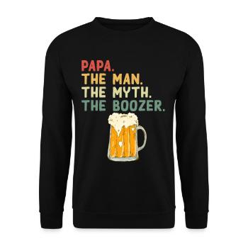 Lustiger Vater Spruch - Alkoholiker Papa - Unisex Pullover - Schwarz - Vorne - Alina (178cm) & Michal (187cm)