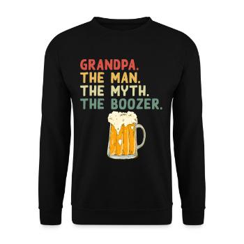 Grandfather - The Man, the Legend, the Drinker - Unisex Sweatshirt - black - Front - Alina (178cm) & Michal (187cm)