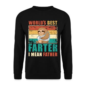 Father World's Best Fart Funny Father's Day Saying - Unisex Sweatshirt - black - Front - Alina (178cm) & Michal (187cm)