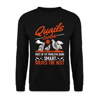 Warnung Wachtel Wachtelzucht Wachtelzüchter - Unisex Pullover - Schwarz - Vorne - Alina (178cm) & Michal (187cm)