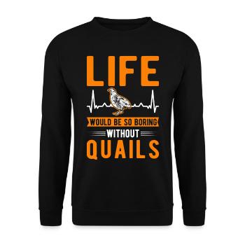 Avertissement éleveurs de cailles de pépinière - Sweat-shirt Unisexe - noir - Devant - Alina (178cm) & Michal (187cm)