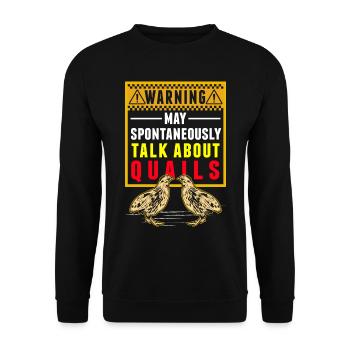 Warnung Wachtel Wachtelzucht Wachtelzüchter - Unisex Pullover - Schwarz - Vorne - Alina (178cm) & Michal (187cm)