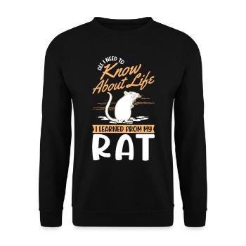 Rat Domestic Rat Rat Owner - Unisex Sweatshirt - black - Front - Alina (178cm) & Michal (187cm)