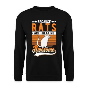 Because Rats are freaking awesome Ratte - Unisex Pullover - Schwarz - Vorne - Alina (178cm) & Michal (187cm)
