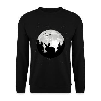 Lapin Lune Lapin Lapin - Sweat-shirt Unisexe - noir - Devant - Alina (178cm) & Michal (187cm)