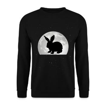 Lapin Lune Lapin Lapin - Sweat-shirt Unisexe - noir - Devant - Alina (178cm) & Michal (187cm)