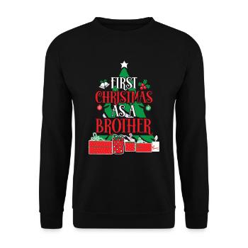 The first Christmas as a brother pregnant family - Unisex Sweatshirt - black - Front - Alina (178cm) & Michal (187cm)