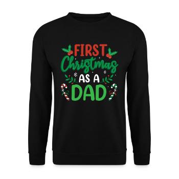 The first Christmas as a father family pregnant - Unisex Sweatshirt - black - Front - Alina (178cm) & Michal (187cm)