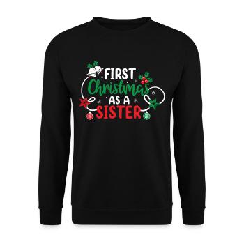 First Christmas as a sister family pregnant - Unisex Sweatshirt - black - Front - Alina (178cm) & Michal (187cm)