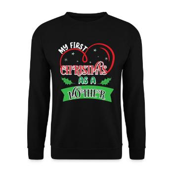 My first Christmas as a mother pregnant - Unisex Sweatshirt - black - Front - Alina (178cm) & Michal (187cm)