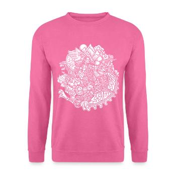 Wikinger Runen Odin auf Sleipnir Midgardschlange - Unisex Pullover - Pink - Vorne