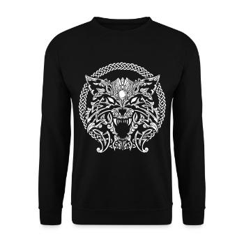 Nœuds celtiques Fenrir - Fenris Wolf Mythologie - Sweat-shirt Unisexe - noir - Devant - Alina (178cm) & Michal (187cm)