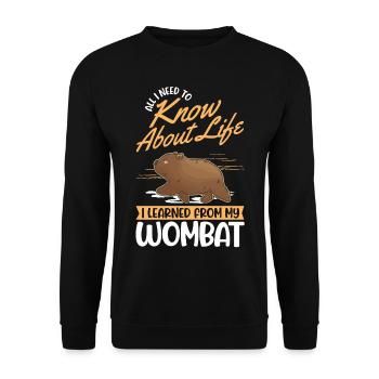 Australischer Wombat - Unisex Pullover - Schwarz - Vorne - Alina (178cm) & Michal (187cm)