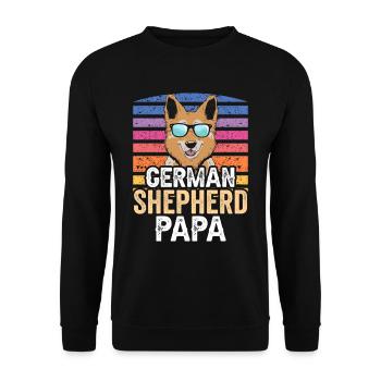 German Shepherd Daddy Lover Cute Pet - Unisex Sweatshirt - black - Front - Alina (178cm) & Michal (187cm)