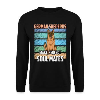 Bergers Allemands Âme Sœur Parfaite Mignonne - Sweat-shirt Unisexe - noir - Devant - Alina (178cm) & Michal (187cm)
