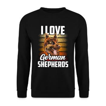 J’aime le chien de berger allemand mignon - Sweat-shirt Unisexe - noir - Devant - Alina (178cm) & Michal (187cm)