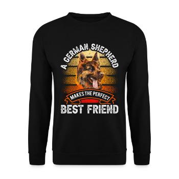 German Shepherd is perfect best friend - Unisex Sweatshirt - black - Front - Alina (178cm) & Michal (187cm)