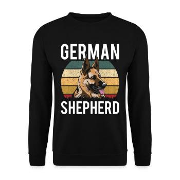 Deutscher Schäferhund Haustier Süß Liebhaber - Unisex Pullover - Schwarz - Vorne - Alina (178cm) & Michal (187cm)