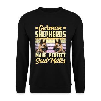 Bergers Allemands Âme Sœur Parfaite Mignonne - Sweat-shirt Unisexe - noir - Devant - Alina (178cm) & Michal (187cm)