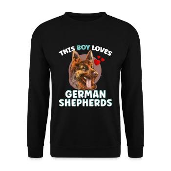 Ce garçon aime le chien de berger allemand mignon - Sweat-shirt Unisexe - noir - Devant - Alina (178cm) & Michal (187cm)
