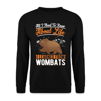 Wombat Australien - Unisex Pullover - Schwarz - Vorne - Alina (178cm) & Michal (187cm)