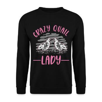 Crazy Quail Femme Éleveur de cailles - Sweat-shirt Unisexe - noir - Devant - Alina (178cm) & Michal (187cm)