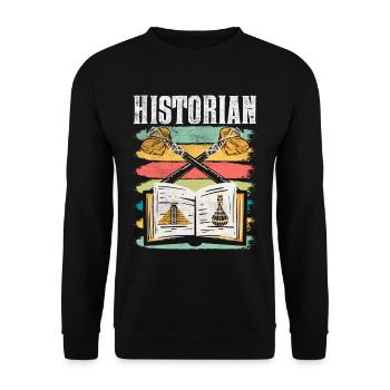 Historian History History Teacher - Unisex Sweatshirt - black - Front - Alina (178cm) & Michal (187cm)
