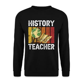 History teacher, teacher, history, historian - Unisex Sweatshirt - black - Front - Alina (178cm) & Michal (187cm)