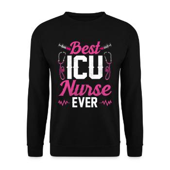 Best Intensive Care Nurse Ever - Unisex Sweatshirt - black - Front - Alina (178cm) & Michal (187cm)