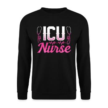 Intensive Care Nurse Intensive Care Intensive Care - Unisex Sweatshirt - black - Front - Alina (178cm) & Michal (187cm)