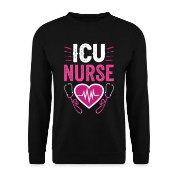 Intensive Care Nurse Intensive Care - Unisex Sweatshirt - black - Front - Alina (178cm) & Michal (187cm)