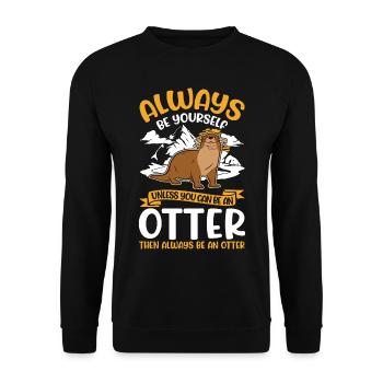 Otter Gift Otter Sea Otter - Unisex Sweatshirt - black - Front - Alina (178cm) & Michal (187cm)
