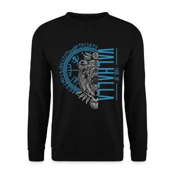 Keltischer Wikinger Knoten & Bär Soul of Valhalla - Unisex Pullover - Schwarz - Vorne - Alina (178cm) & Michal (187cm)