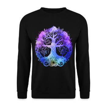 Tree of Yoga Life Spirituality and Meditation - Unisex Sweatshirt - black - Front - Alina (178cm) & Michal (187cm)