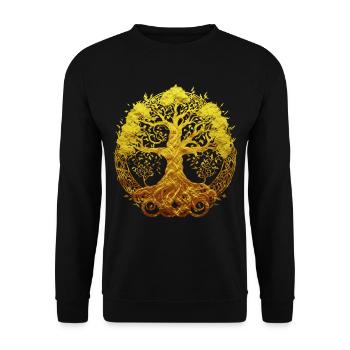 Arbre du monde d’or Yggdrasil Mythologie nordique - Sweat-shirt Unisexe - noir - Devant - Alina (178cm) & Michal (187cm)